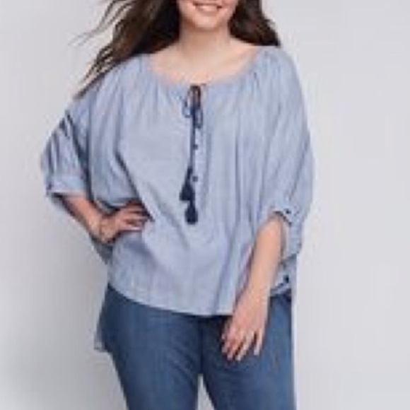 Lane Bryant high-low strip top 14/16 - Picture 7 of 8